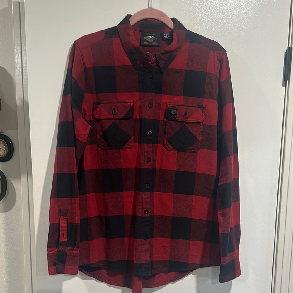 COPY - Harley Davidson Plaid women’s Shirt - Red and Black